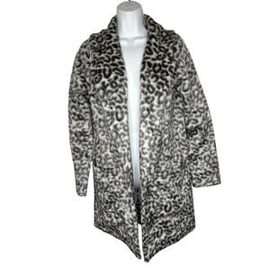 A New Day NWT Leopard Print Cardigan Duster Size XS Grey Oversized Cozy Winter